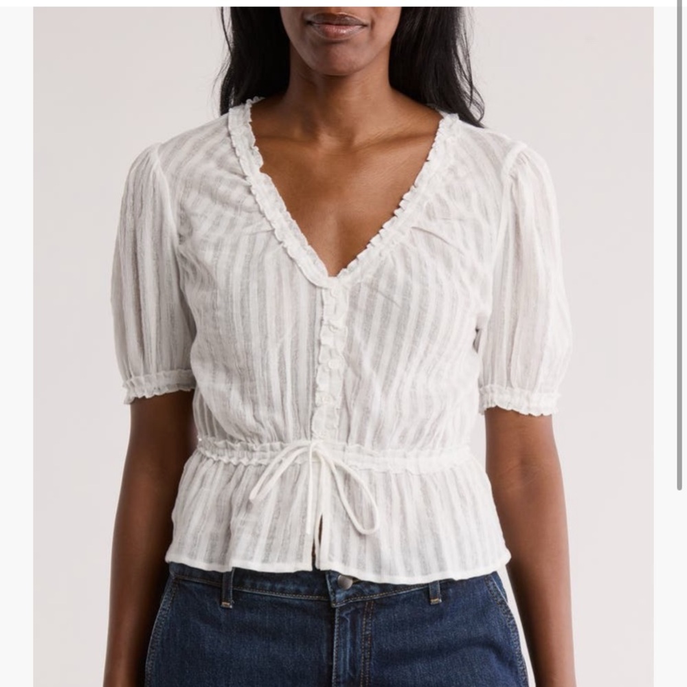 Steve Madden Cream Sheer Blouse